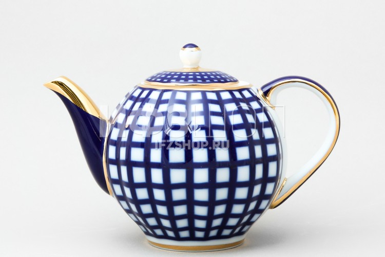 Чайник заварочный ф. Тюльпан рис. Кобальтовая клетка в Москве