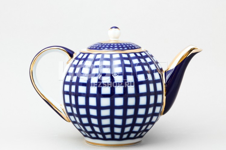 Чайник заварочный ф. Тюльпан рис. Кобальтовая клетка в Москве