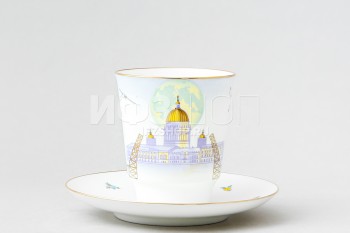 Чашка с блюдцем кофейная ф. Майская рис. Белые ночи в Петербурге в подарочной упаковке (Цветы)