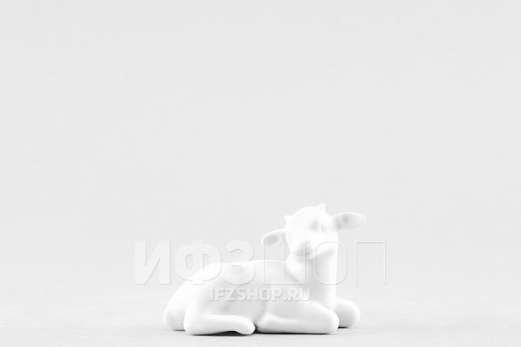 Бычок-малыш Белый (высота 3.5 см) 
