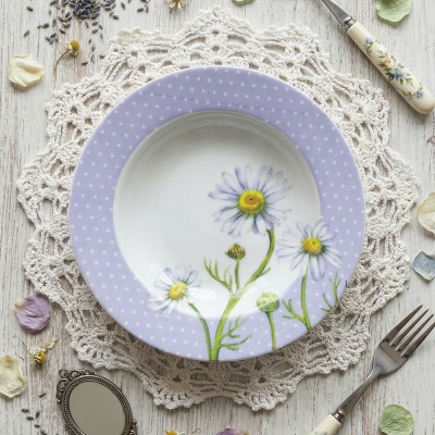 Тарелка глубокая 20 см ф. Идиллия рис. Ситец. Ромашка