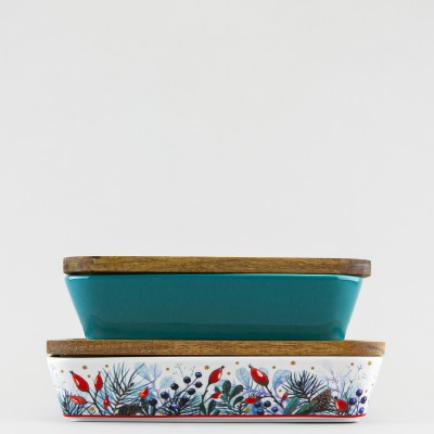 Набор прямоугольных форм для запекания рис. Календа Зеленая, 2 предмета