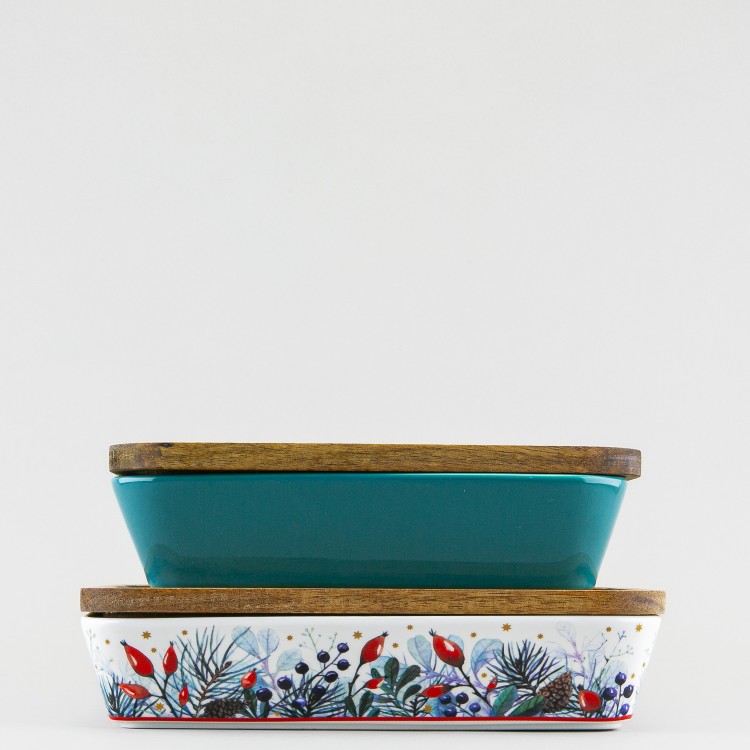 Набор прямоугольных форм для запекания рис. Календа Зеленая, 2 предмета в Москве