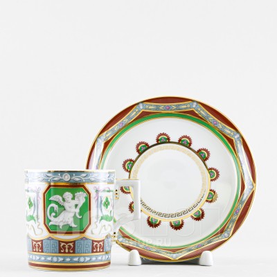 Чашка с блюдцем чайная ф. Гербовая рис. Античный