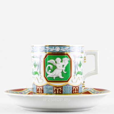 Чашка с блюдцем чайная ф. Гербовая рис. Античный
