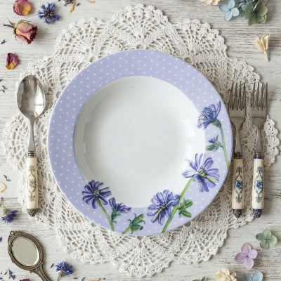 Тарелка глубокая 20 см ф. Идиллия рис. Ситец. Цикорий