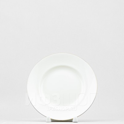 Тарелка плоская 15.5 см ф. Гладкая рис. Золотой кант