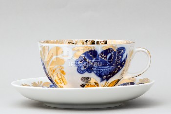 Чашка с блюдцем чайная ф. Тюльпан рис. Золотой сад