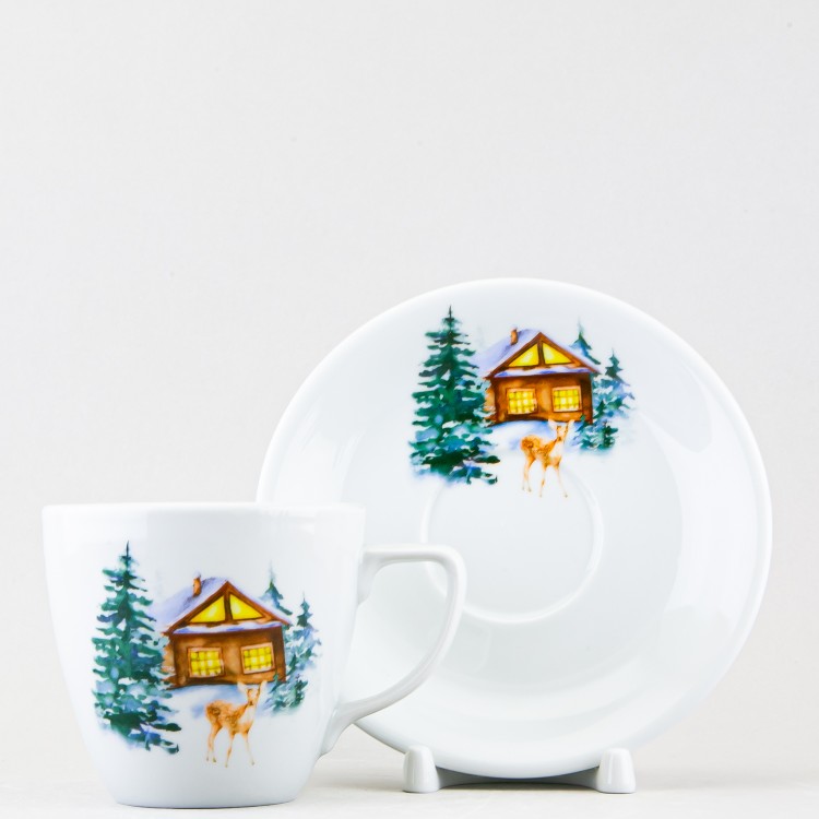 Чашка с блюдцем чайная ф. Универсал рис. Лесная сказка в Москве