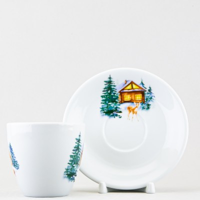 Чашка с блюдцем чайная ф. Универсал рис. Лесная сказка