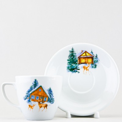 Чашка с блюдцем чайная ф. Универсал рис. Лесная сказка