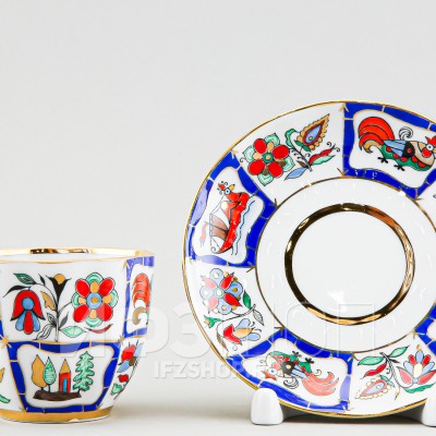 Чашка с блюдцем кофейная ф. Тюльпан рис. Русский лубок