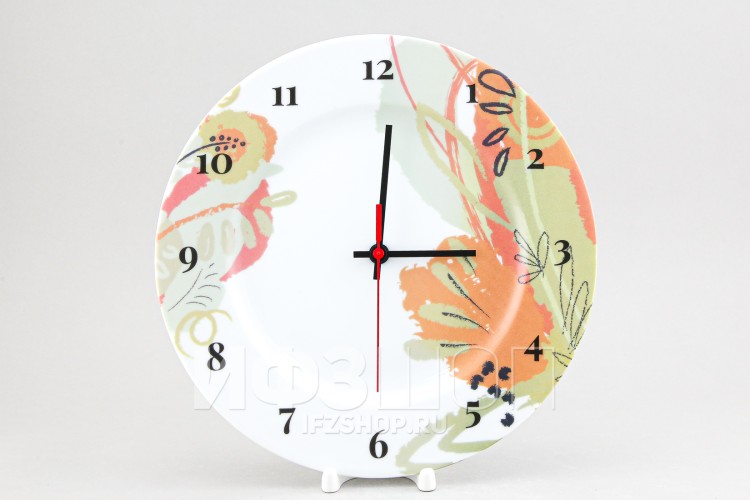 Часы на тарелке рис. Пастель 