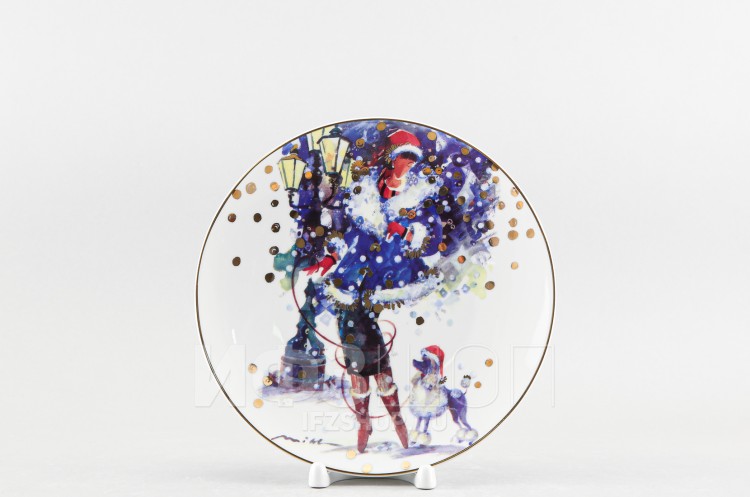 Декоративная тарелка 19.5 см рис. Вечернее свидание на Пушке 