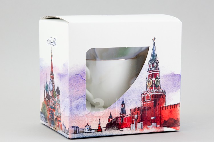 Чашка с блюдцем кофейная ф. Ландыш рис. Золотой кантик в подарочной упаковке (Москва) 