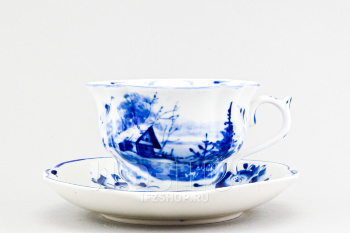 Чашка с блюдцем чайная ф. Орхидея рис. Тематический