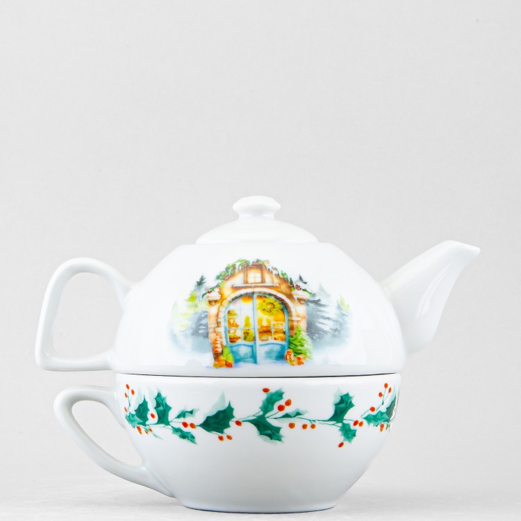 Набор для чая рис. Первый снег, 2 предмета в Москве