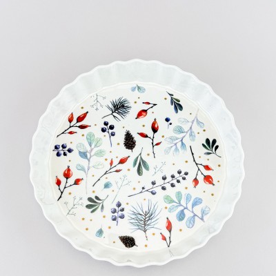 Форма для выпечки круглая 24.5 см рис. Календа Зеленая