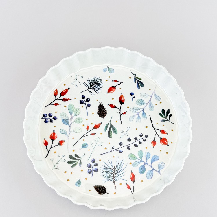 Форма для выпечки круглая 24.5 см рис. Календа Зеленая в Москве