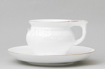 Чашка с блюдцем чайная ф. Яхта Держава рис. Золотая лента