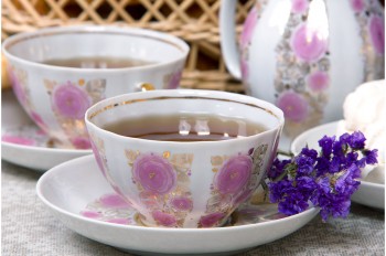 Сервиз чайный ф. Белый лебедь рис. Розовый сад, 15 предметов
