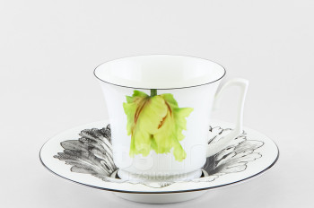 Чашка с блюдцем чайная ф. Юлия рис. Волшебный сад II