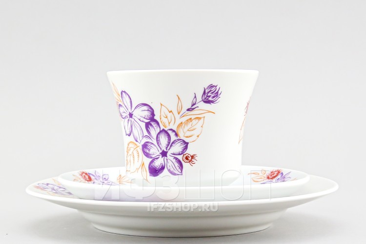 Комплект чайный ф. Банкетная рис. Букет (без золота) 