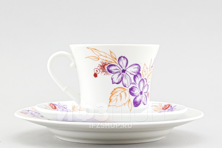 Комплект чайный ф. Банкетная рис. Букет (без золота) 