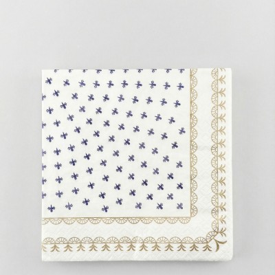 Салфетки бумажные рис. Кобальтовая сетка (33 см)