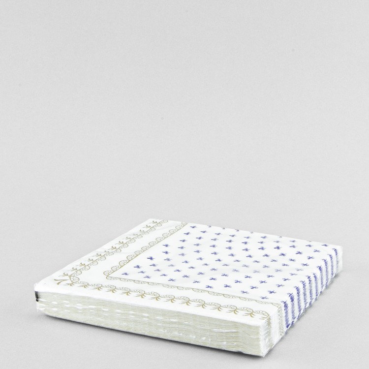 Салфетки бумажные рис. Кобальтовая сетка (33 см) в Москве