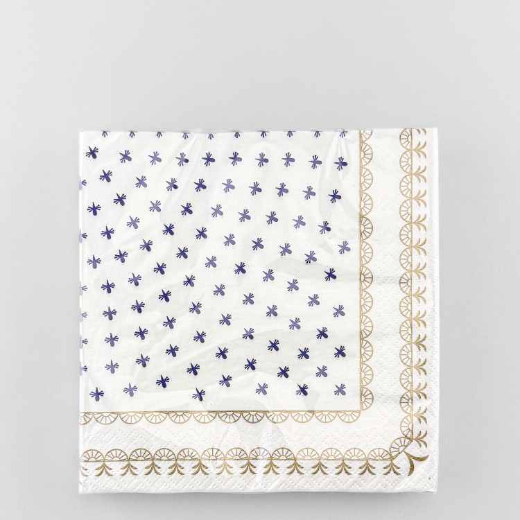 Салфетки бумажные рис. Кобальтовая сетка (33 см) в Москве