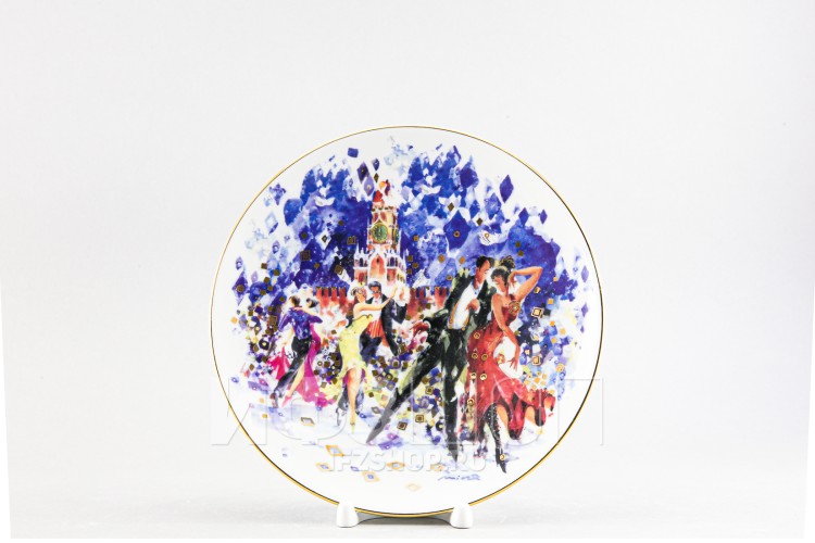 Декоративная тарелка 19.5 см рис. Танго на Красной площади №2 