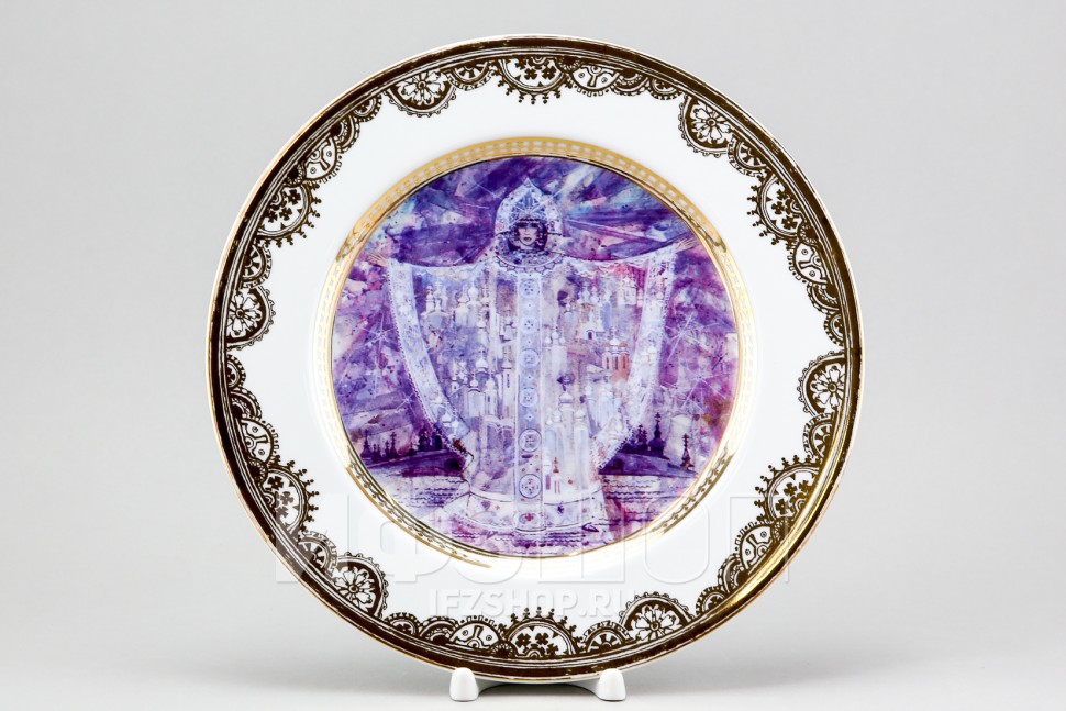 Декоративная тарелка 26.5 см рис. Сказка о царе Салтане. Царь лебедь.