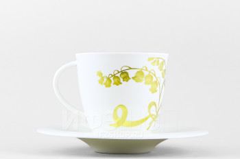 Чашка с блюдцем чайная ф. Оливия рис. Нежный ландыш