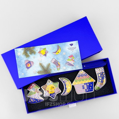 Набор елочных игрушек рис. Колядки 2, 5 предметов