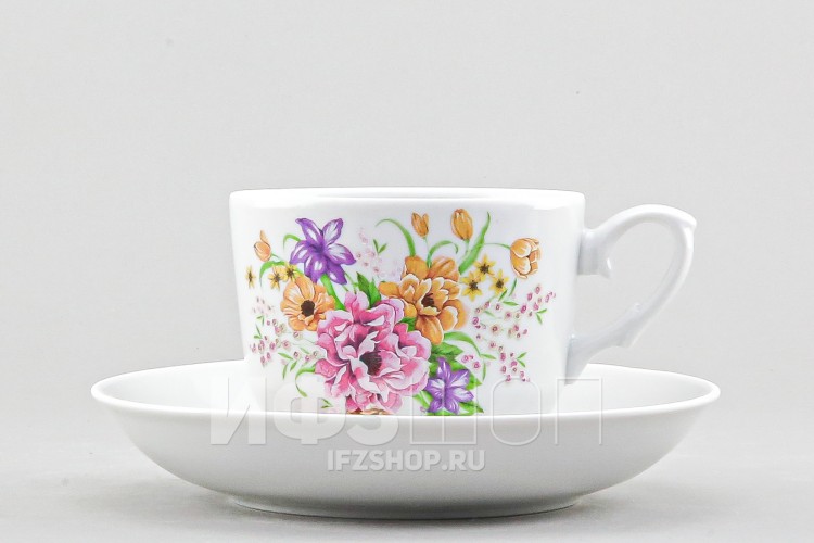 Чашка с блюдцем чайная ф. Кирмаш рис. Арина 