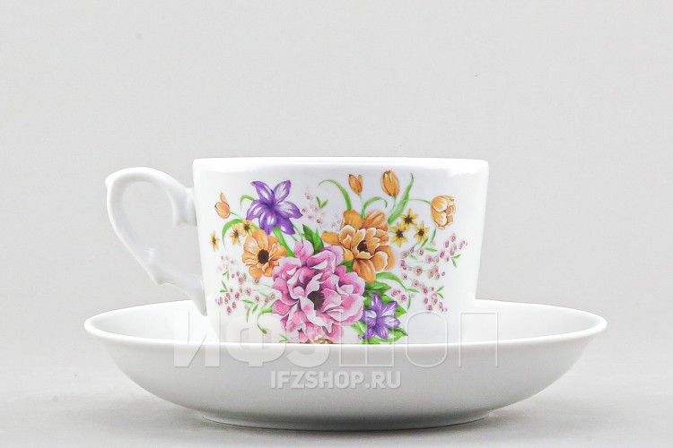 Чашка с блюдцем чайная ф. Кирмаш рис. Арина 