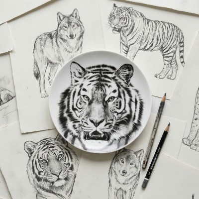 Тарелка плоская 17.5 см ф. Универсал рис. Тигр