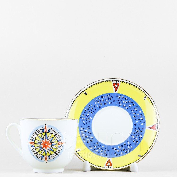 Чашка с блюдцем кофейная ф. Ландыш рис. Вега 