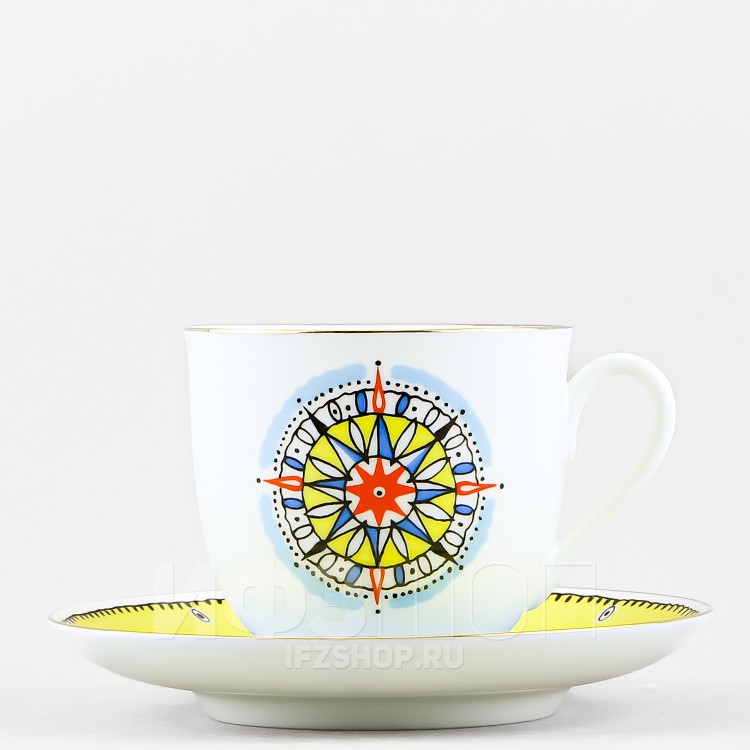 Чашка с блюдцем кофейная ф. Ландыш рис. Вега 