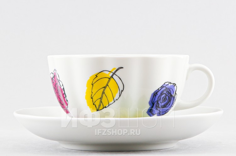 Чашка с блюдцем чайная ф. Тюльпан рис. Галерея роз 