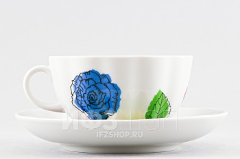 Чашка с блюдцем чайная ф. Тюльпан рис. Галерея роз