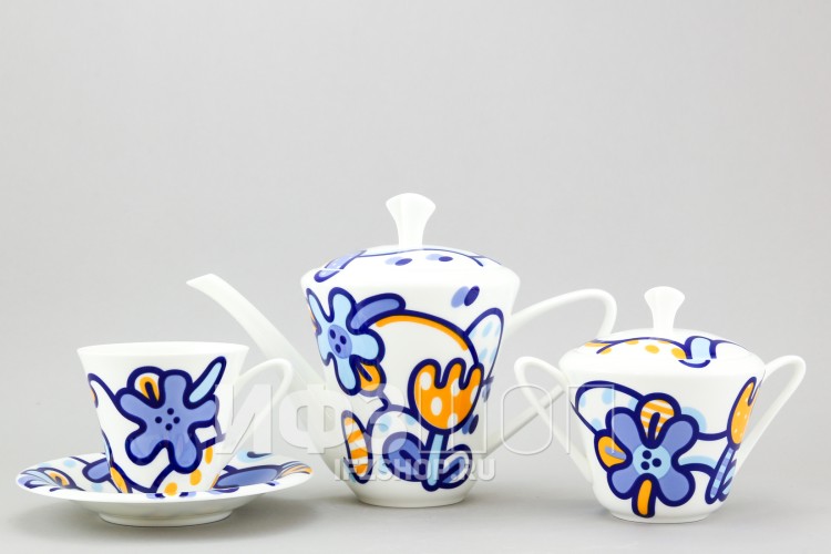 Сервиз чайный ф. Сад рис. Эмилия синяя, 14 предметов в Москве