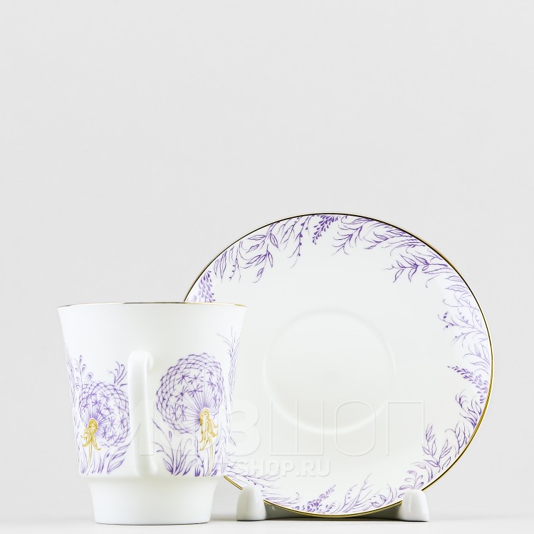 Чашка с блюдцем кофейная ф. Майская рис. Одуванчики в Москве