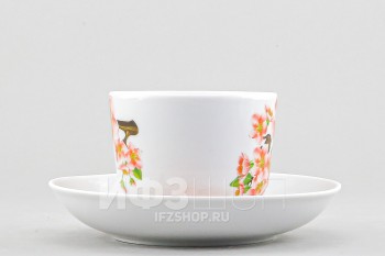 Чашка с блюдцем чайная ф. Кирмаш рис. Яблоневый цвет