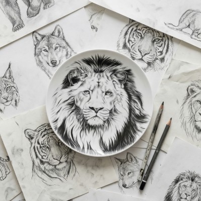 Тарелка плоская 17.5 см ф. Универсал рис. Лев