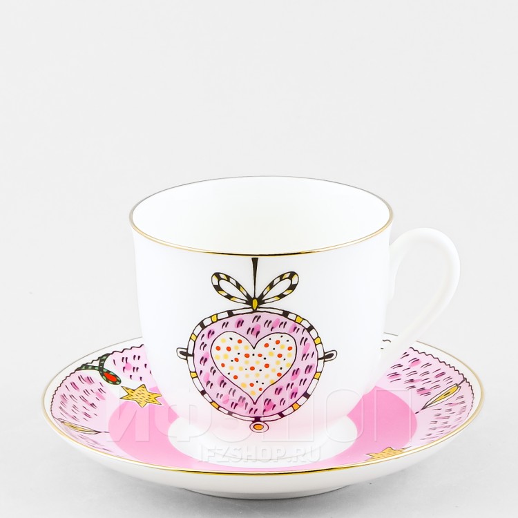 Чашка с блюдцем кофейная ф. Ландыш рис. Сердечное поздравление 