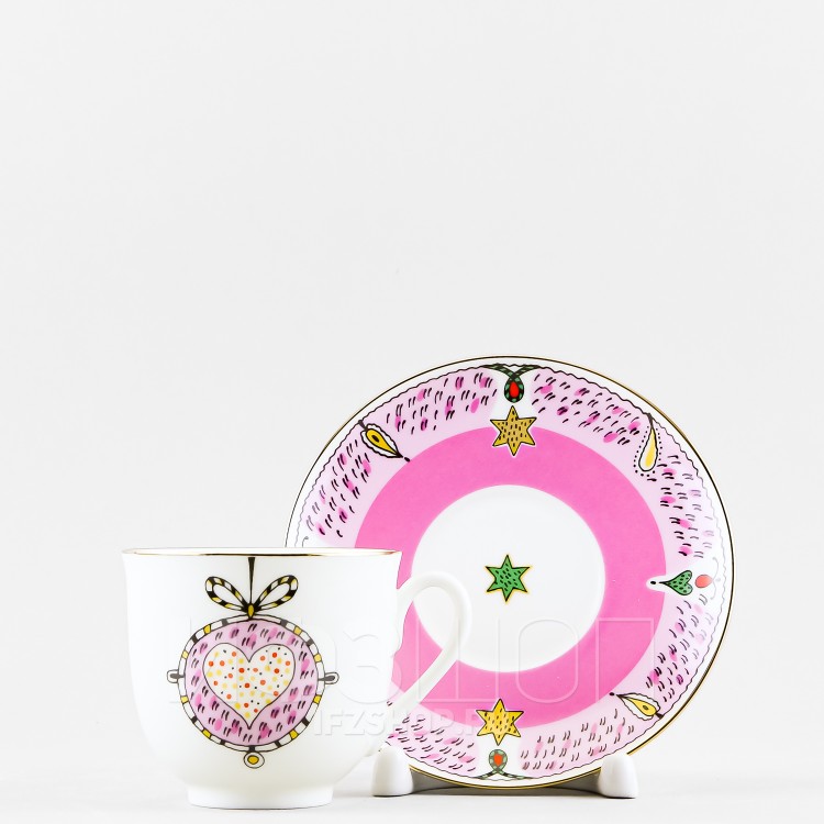 Чашка с блюдцем кофейная ф. Ландыш рис. Сердечное поздравление 