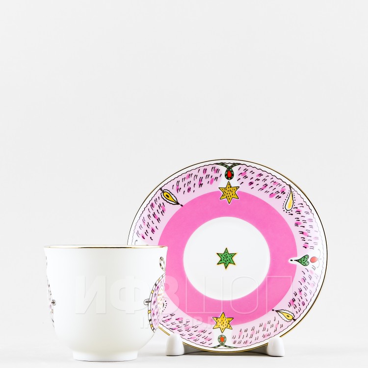 Чашка с блюдцем кофейная ф. Ландыш рис. Сердечное поздравление 