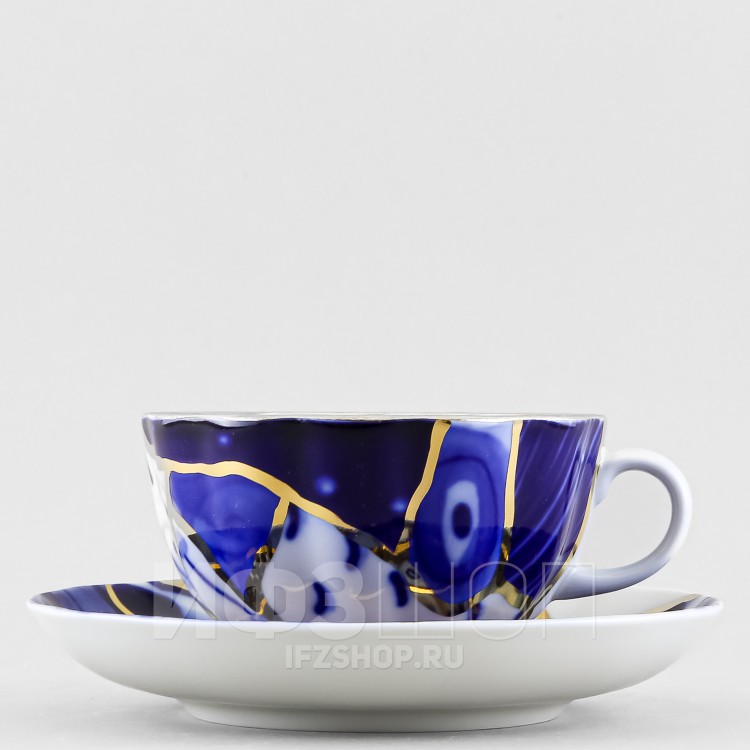 Чашка с блюдцем чайная ф. Тюльпан рис. Байкал №1 